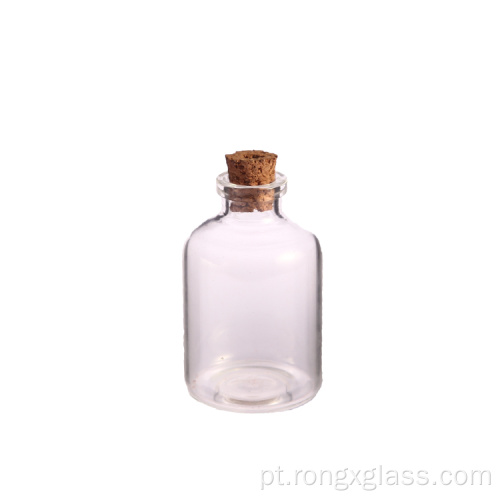 Garrafa de reagente de vidro com rolha de cortiça